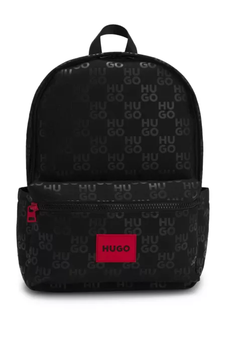 Kids' logo-badge backpack with monograms