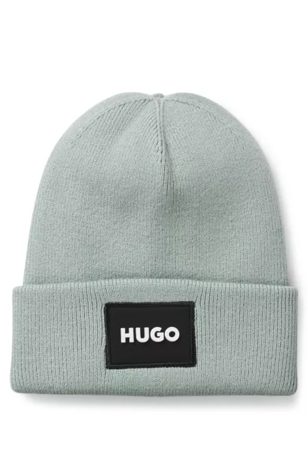 Kids' beanie hat with logo label