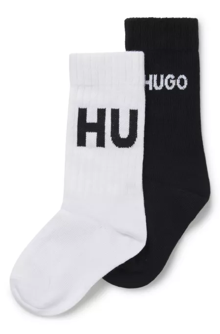 Two-pack of kids' socks with logo details