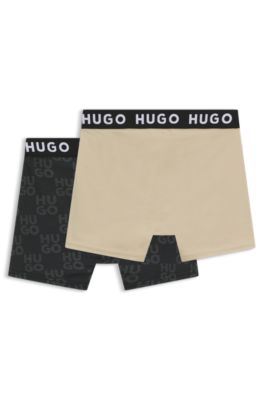 Two-pack of kids' boxers in stretch cotton, Black