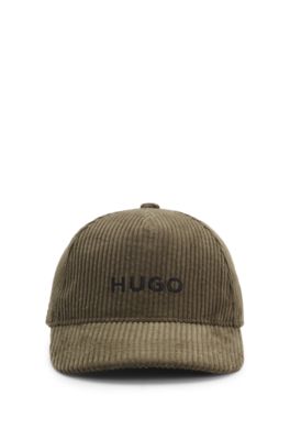 Kids' embroidered-logo cap in corduroy, Dark Green