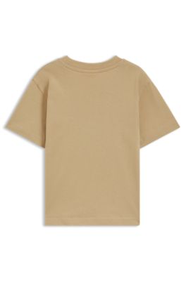 Kids' cotton logo T-shirt, Khaki