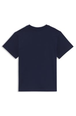 Kids' cotton logo T-shirt, Dark Blue