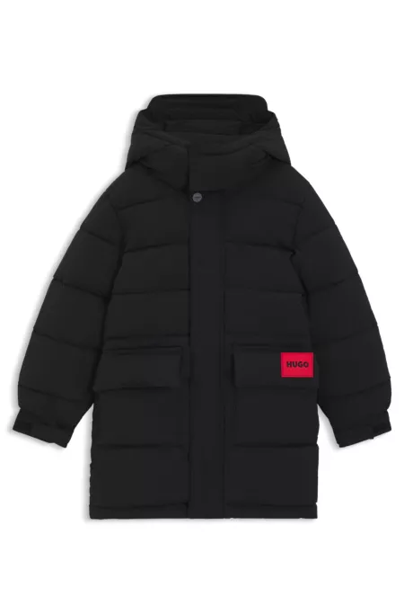 Kids' logo-badge jacket with hood