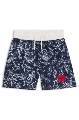 Kids' swim shorts with allover print, Patterned