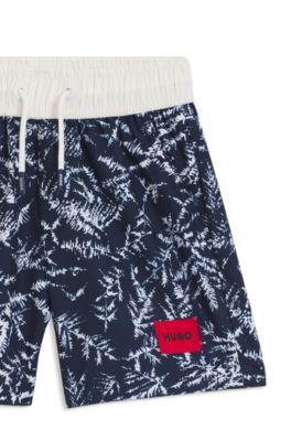 Kids' swim shorts with allover print, Patterned