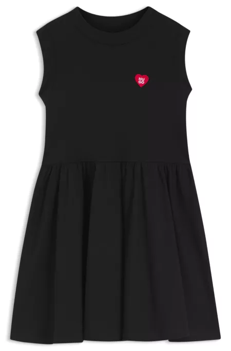 Kids' sleeveless cotton dress with a skater skirt
