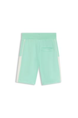 Shorts para ni&ntilde;os en forro polar de algod&oacute;n con logo, Verde