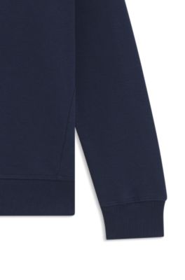 Kids' fleece hoodie with logo print, Dark Blue