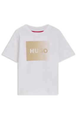 Camiseta para ni&ntilde;os en algod&oacute;n con logo de dise&ntilde;o, Blanco