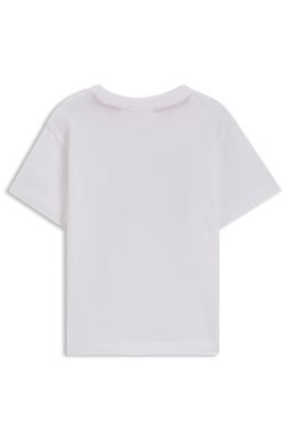 Camiseta para ni&ntilde;os en algod&oacute;n con logo de dise&ntilde;o, Blanco