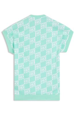 Kids' cotton-blend sweatshirt dress with logo print, Green