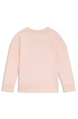 Kids' fleece sweatshirt with logo graphic, light pink