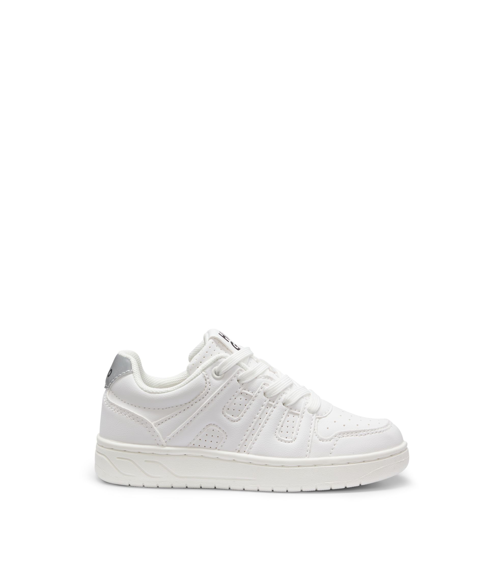 Kids' faux-leather sneakers with logo details