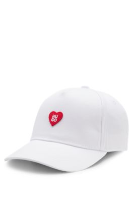 Gorra para ni&ntilde;os de sarga de algod&oacute;n con logo bordado, Blanco