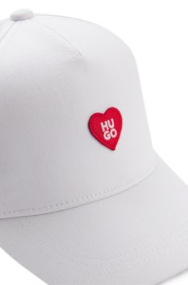 Gorra para ni&ntilde;os de sarga de algod&oacute;n con logo bordado, Blanco