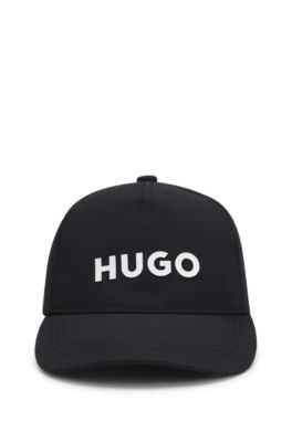 Kids' cap with rubber logo print, Black