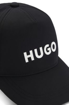 Kids' cap with rubber logo print, Black