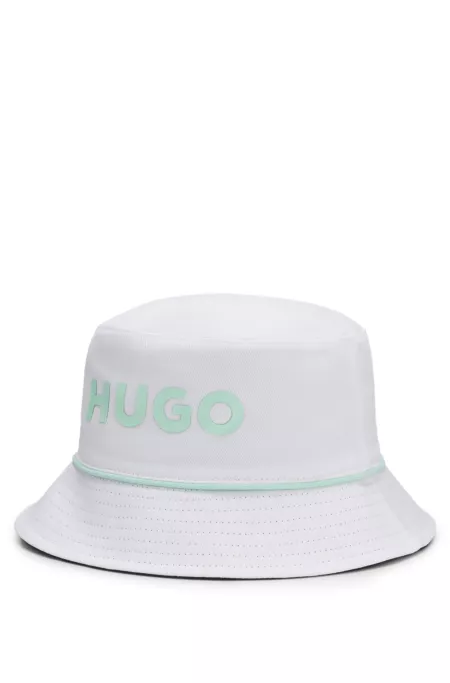 Kids' reversible bucket hat in cotton twill