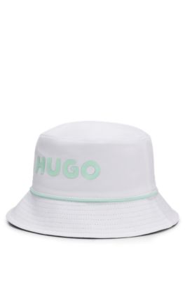 Kids' reversible bucket hat in cotton twill, Black