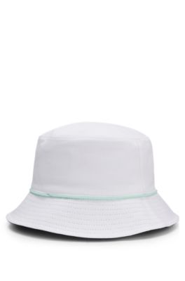 Kids' reversible bucket hat in cotton twill, Black