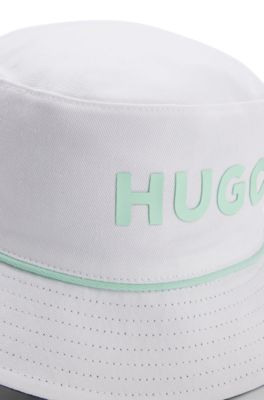 Kids' reversible bucket hat in cotton twill, Black