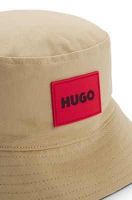 Kids' reversible bucket hat in cotton twill, Dark Blue