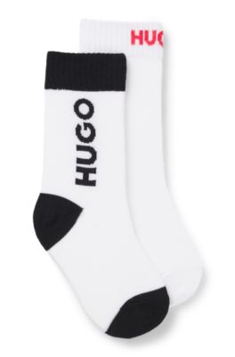 Paquete de dos calcetines para ni&ntilde;os de algod&oacute;n, Blanco