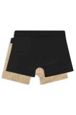 Two-pack of kids' boxer shorts in stretch cotton, Black