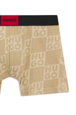 Two-pack of kids' boxer shorts in stretch cotton, Black