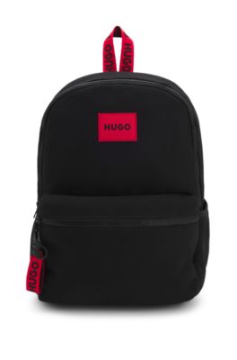 Kids' backpack in water-repellent cotton twill, Black