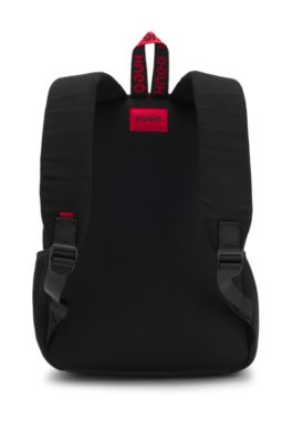 Kids' backpack in water-repellent cotton twill, Black