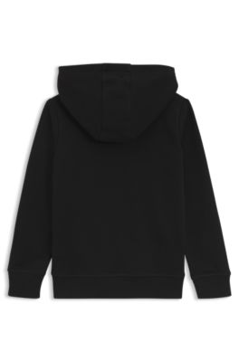 Prenda con capucha y cremallera para ni&ntilde;os en algod&oacute;n, Negro