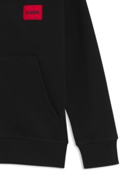 Prenda con capucha y cremallera para ni&ntilde;os en algod&oacute;n, Negro