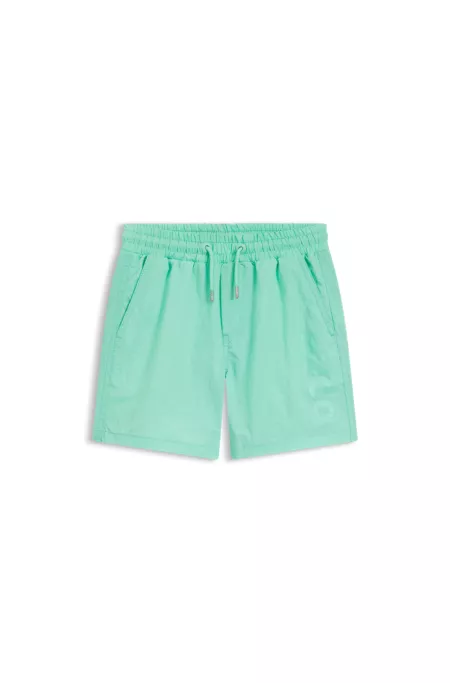 Kids' swim shorts with contrast logo print