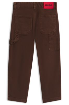 Kids' loose-fit pants, Dark Brown