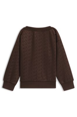 Kids' monogram sweatshirt, Dark Brown