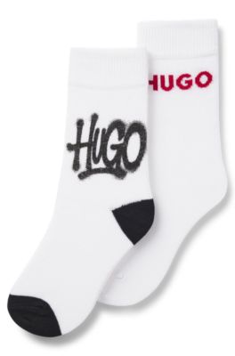 Kids' 2-pack regular-length socks, White