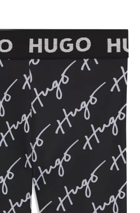 Kids' handwritten-logo leggings in stretch jersey