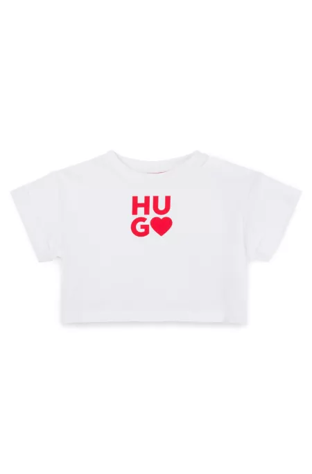 Kids' logo-print T-shirt in organic cotton
