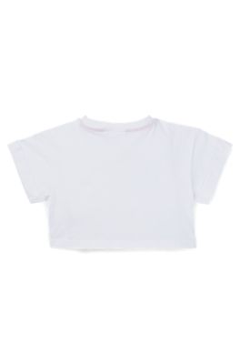 Kids' logo-print T-shirt in organic cotton, White