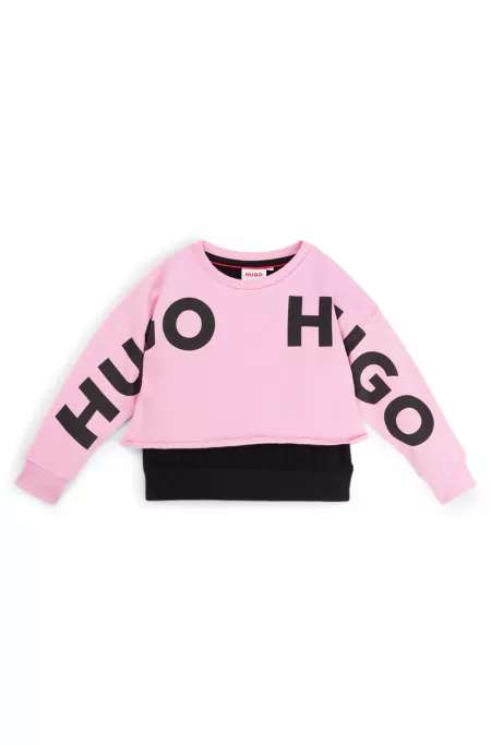 Kids' cotton-blend sweatshirt with statement logo print