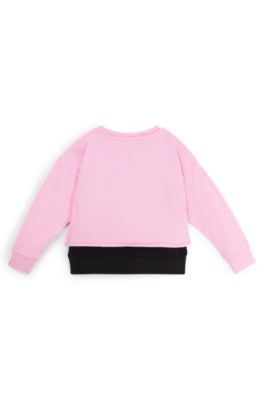 Kids' cotton-blend sweatshirt with statement logo print, Pink