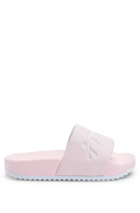 Kids' lightweight slides with logo strap