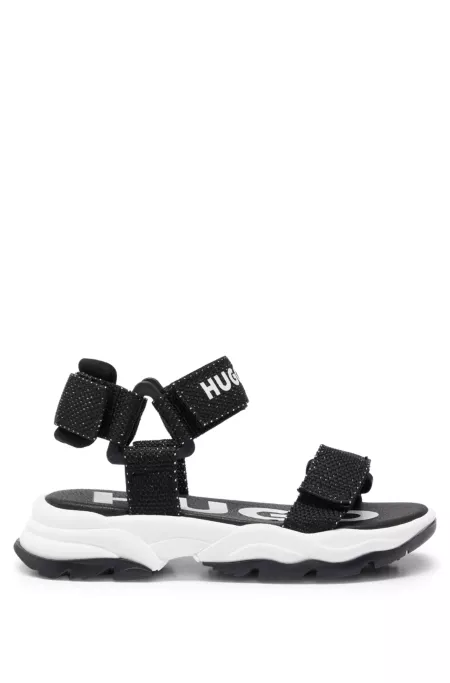 Kids' two-tone sandals with branded strap