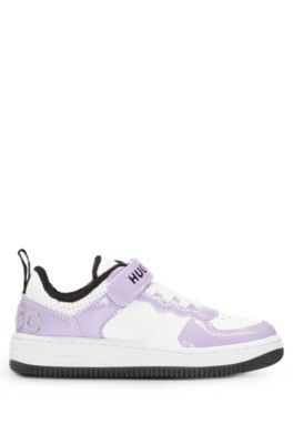 Kids' Logo Trainers With Faux Leather- Women's Girls Size