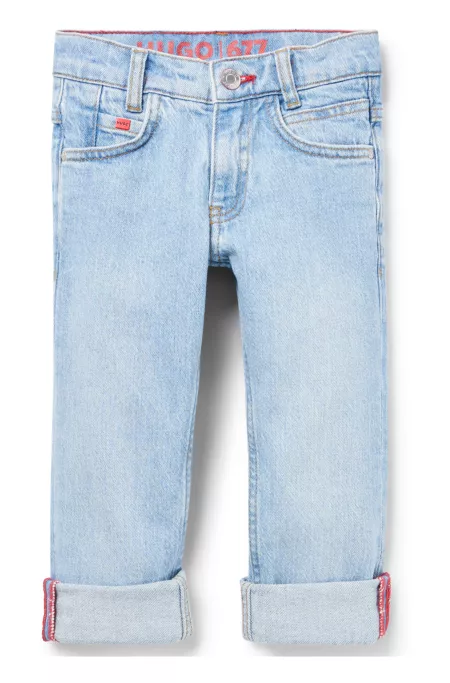 Kids' blue regular-fit jeans in stretch denim