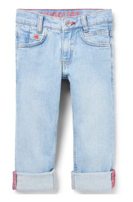Kids' blue regular-fit jeans in stretch denim, Light Blue