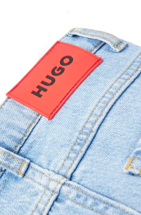 Kids' blue regular-fit jeans in stretch denim