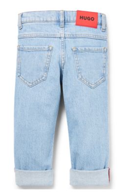 Kids' blue regular-fit jeans in stretch denim, Light Blue